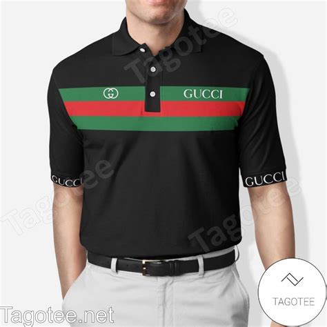 black gucci stripe polo shirt|gucci black and white polo shirts.